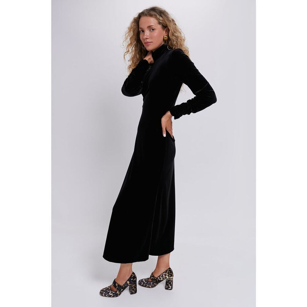POMANDER PLACE Black Velvet Suzie Dress Size L NWT Retail $148 Tuckernuck - Picture 5 of 12